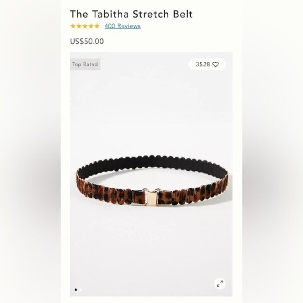 NWT Size S (End to End 29.5")  - Anthro The Tabitha Stretch Belt (NWT US$ 50)